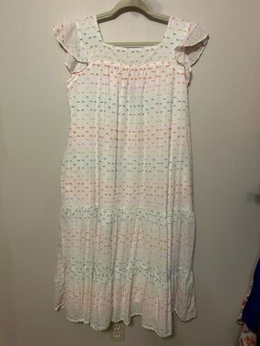 Draper James RSVP Dress with Pastel Rainbow Dots Girlhoodcore Cute Summer